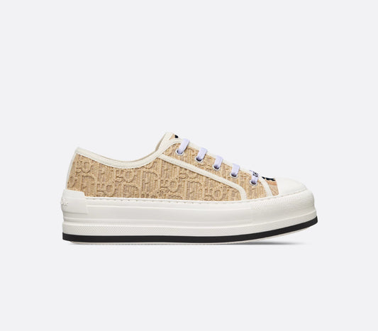 Walk'n'Dior-platformsneakers dames | Raffia-look